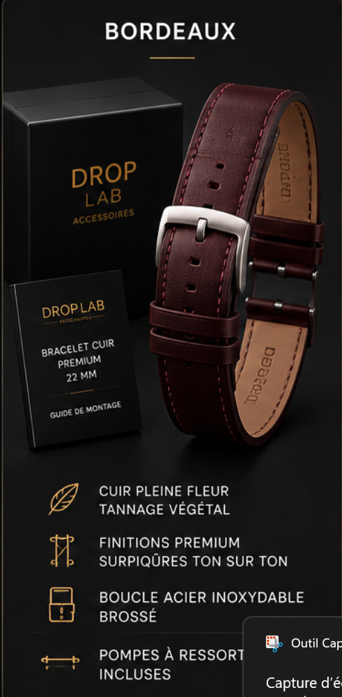 Bracelet Cuir 22 mm — Précommande